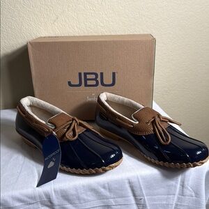 JBU Navy and Brown Waterproof Loafers